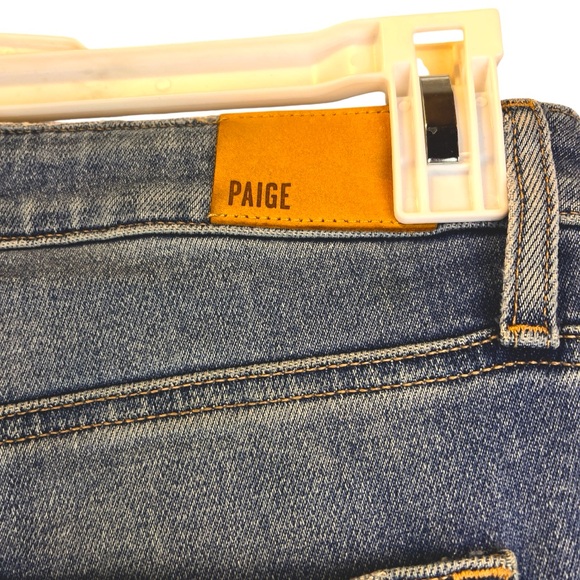 PAIGE Cindy Straight Leg Ankle Jeans Denim Speak Easy Destructed Sz 25 - Picture 5 of 15